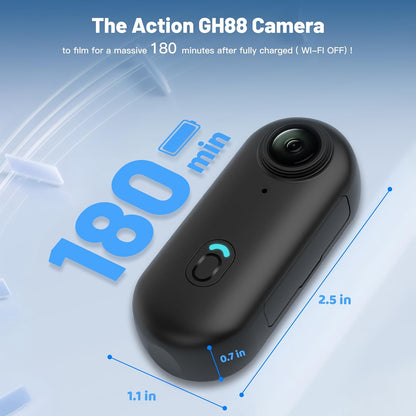 128GB FHD 1080P Mini Body Camera - Compact Wearable Action Cam for Hands-Free Recording - Perfect for Work, Travel, and Pet Walking (Black)